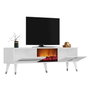 Hanah Home Vania Fireplace - Blanco, Plata